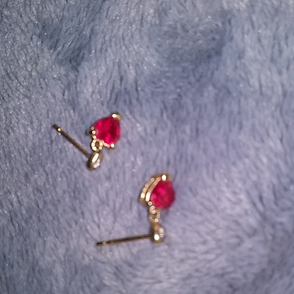 10K ruby earrings - Picture 6 of 6